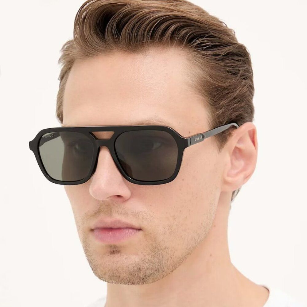 Gucci Men Sunglasses Black Grey Pilot GG1823SA 001 NEW AUTHENTIC - Picture 11 of 11